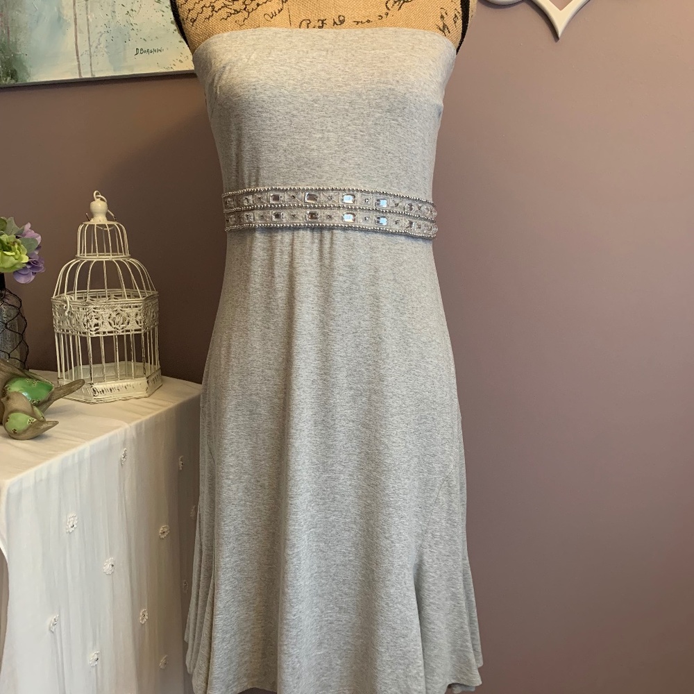 Strapless beaded WHBM dress Sz M